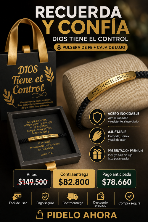 1 Pulsera Dios Negra con Caja de Lujo