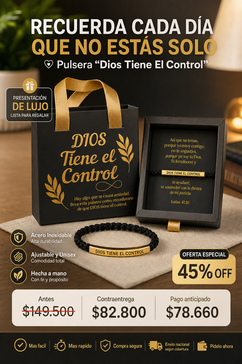 1 Pulsera Dios Negra con Caja de Lujo 2