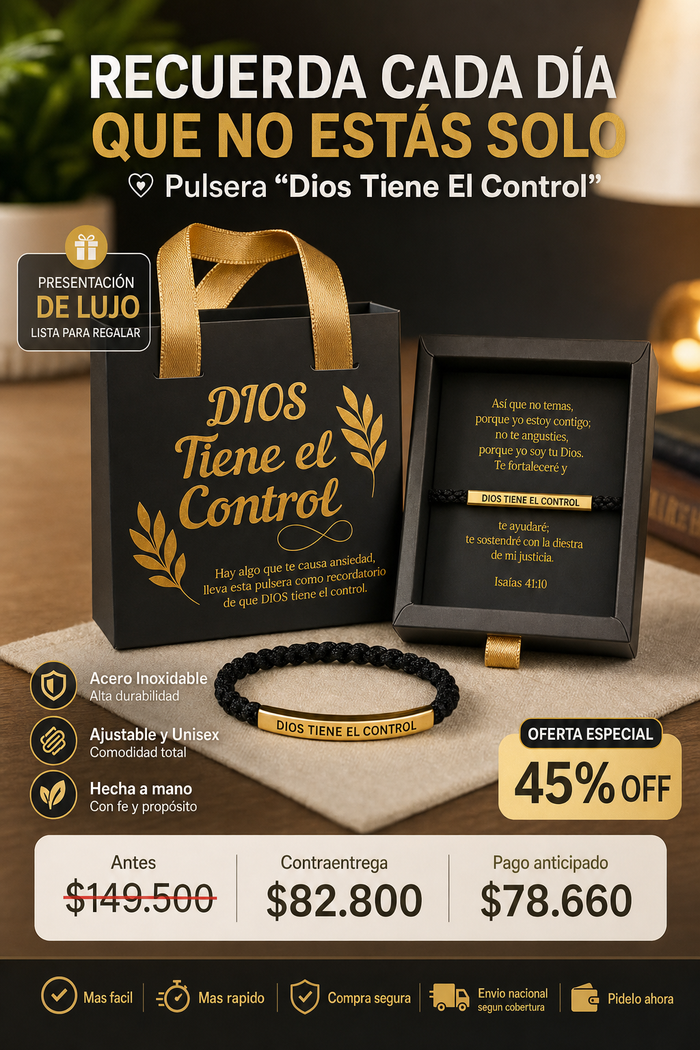 1 Pulsera Dios Negra con Caja de Lujo 2