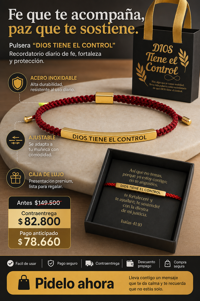 1 Pulsera Dios Roja con Caja de Lujo