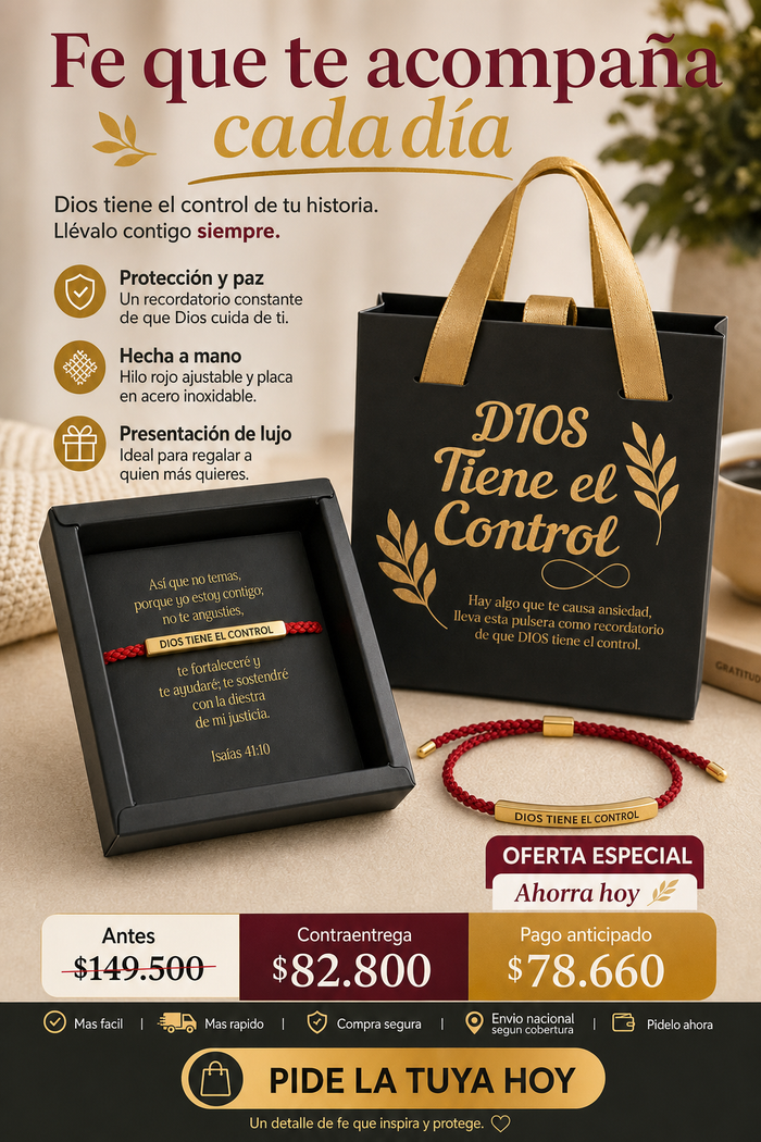 1 Pulsera Dios Roja con Caja de Lujo 2