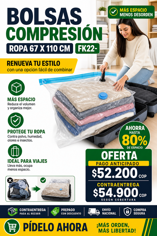 Bolsas compresión ropa 67 X 110 CM FK22-