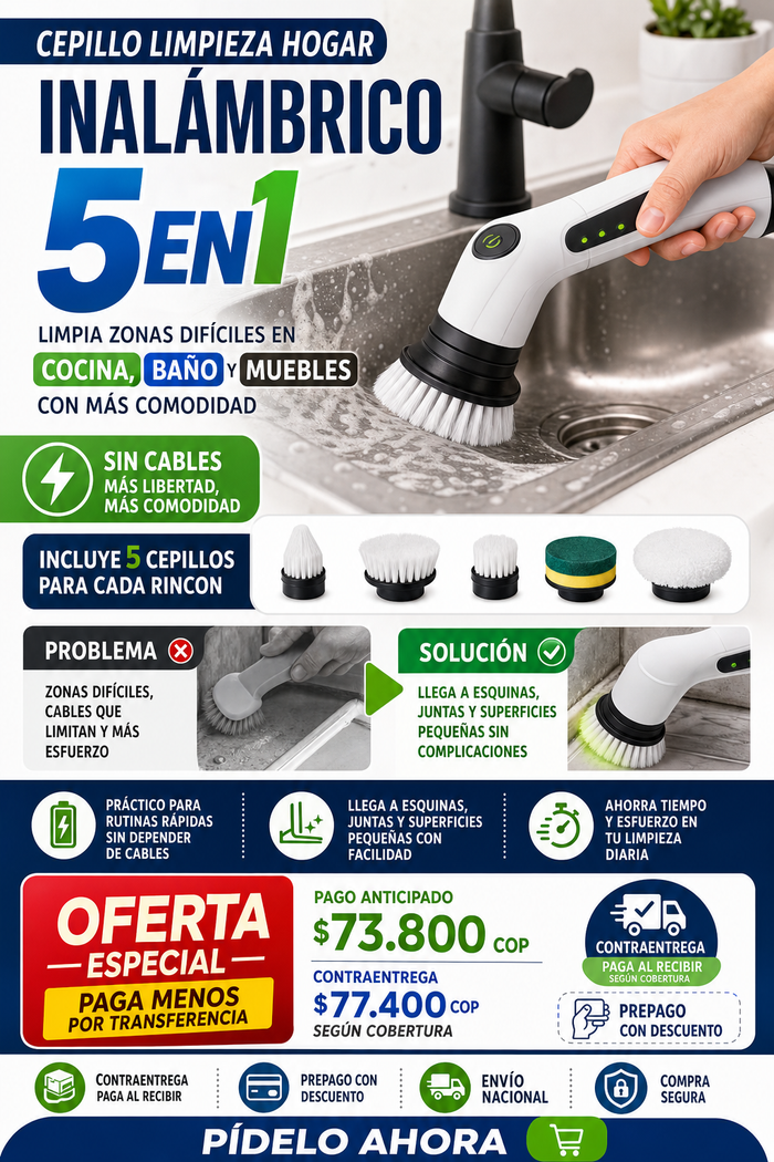 Cepillo Limpieza Hogar Inalámbrico 5EN1 3