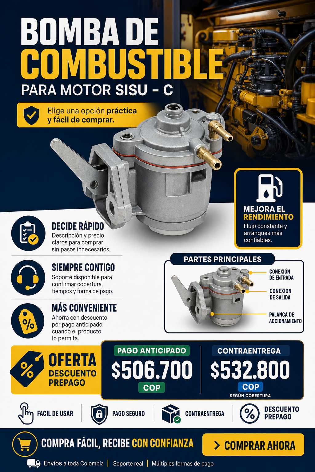 Bomba De Combustible Para Motor Sisu - C