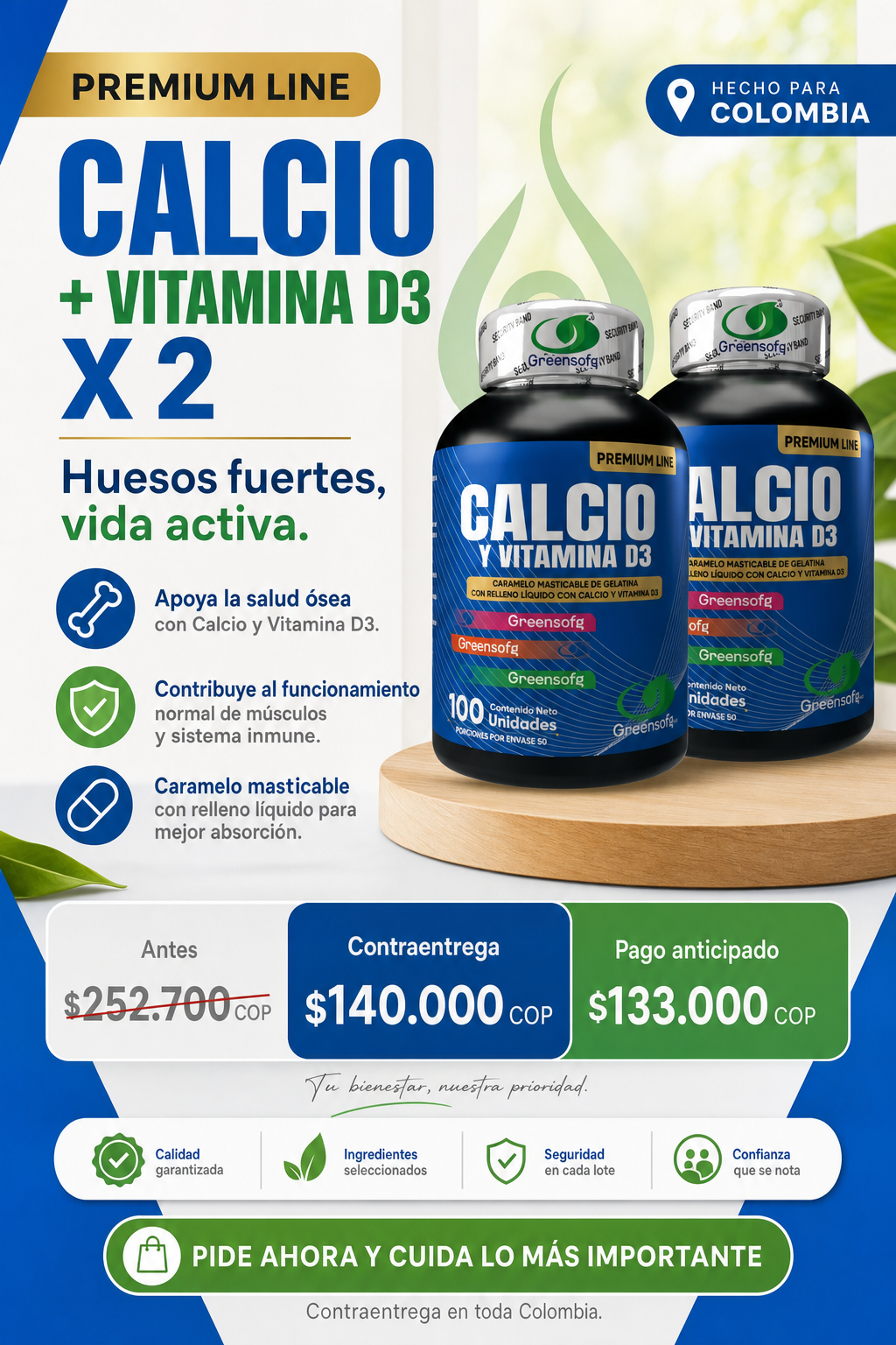 CALCIO + VITAMINA D3 X 2