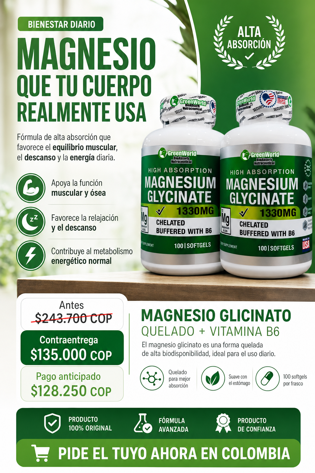GLYCINATE MAGNESIUM GREENWORLD x2
