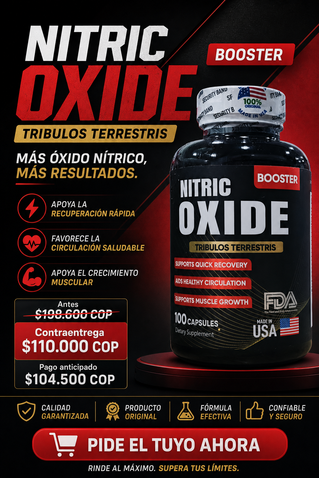 NITRIC OXIDE BOOSTER X 100 CAP