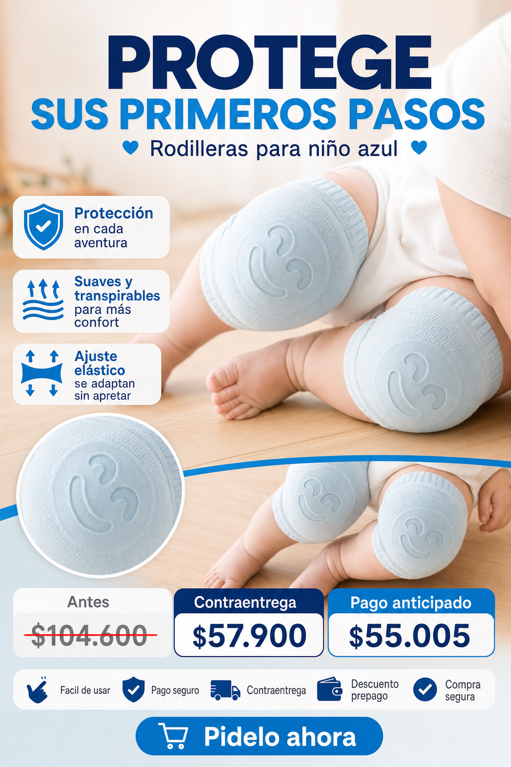 RODILLERAS PARA NIÑO AZUL