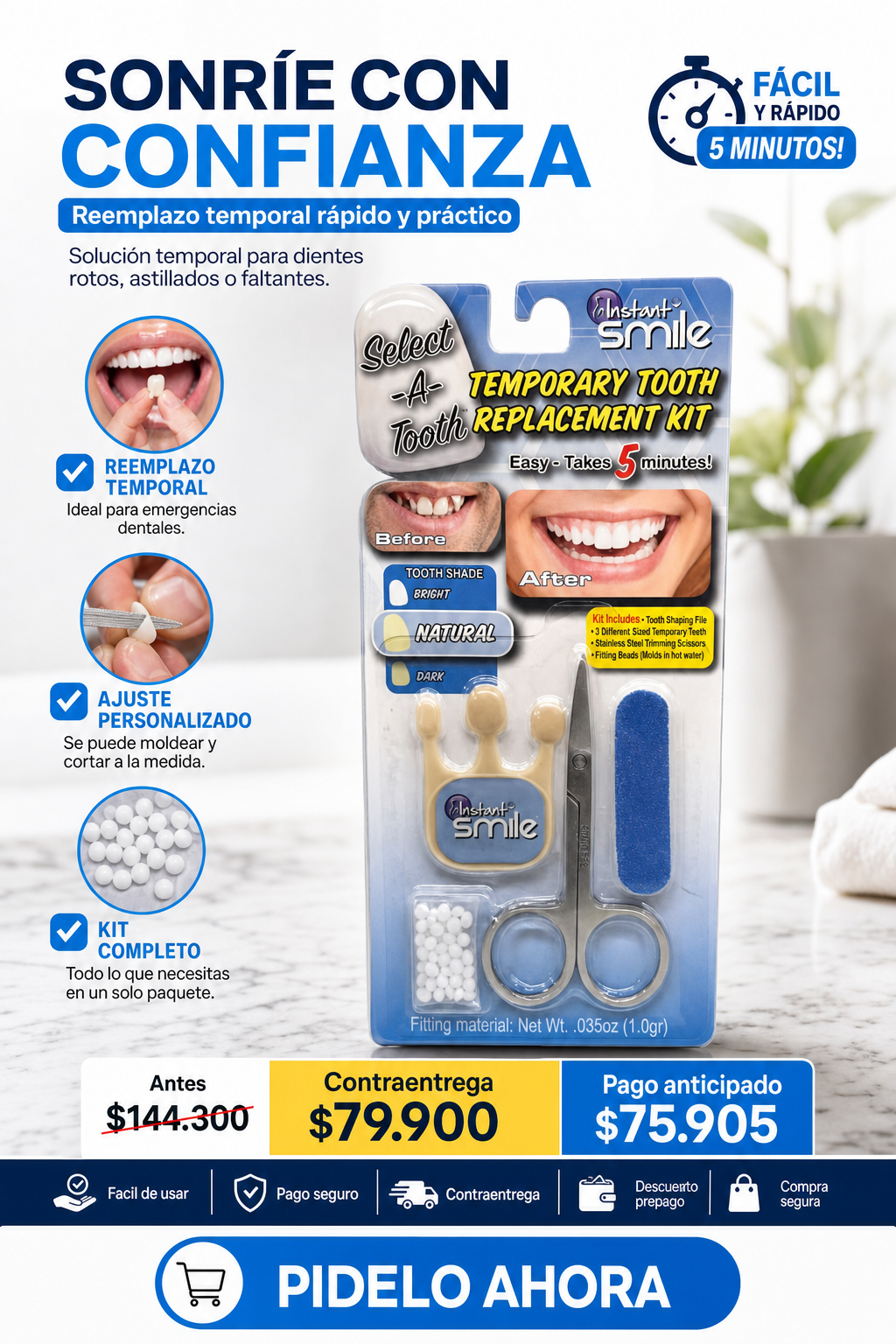 Kit de reemplazo de dientes temporales d