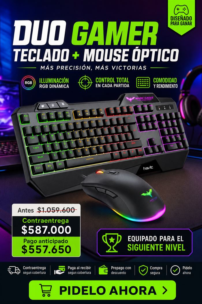 Duo Teclado Mouse Óptico Gamer 3