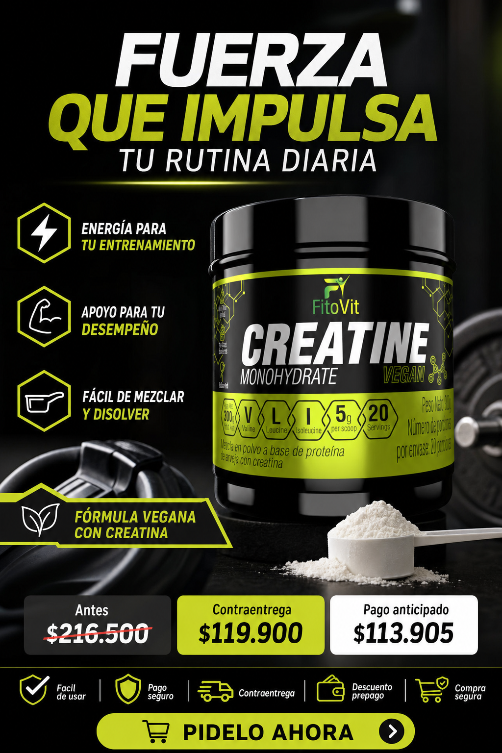 CREATINA MONOHIDRATADA X300GR FITOVIT