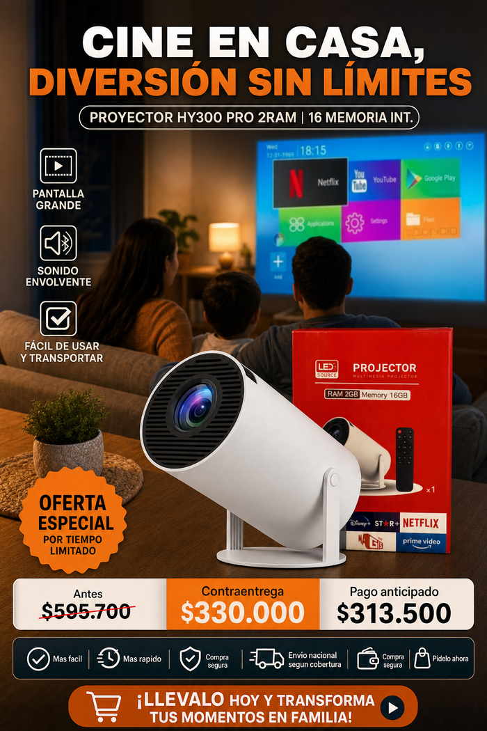 PROYECTOR HY300 PRO 2RAM|16 MEMORIA INT. 2