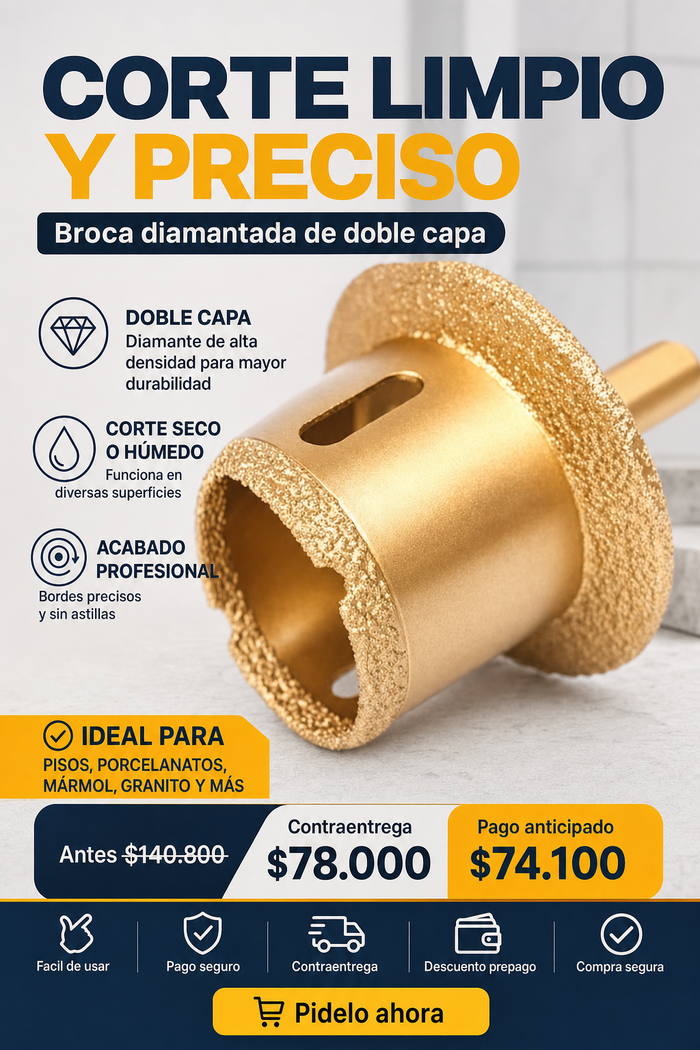 Broca diamantada de doble capa