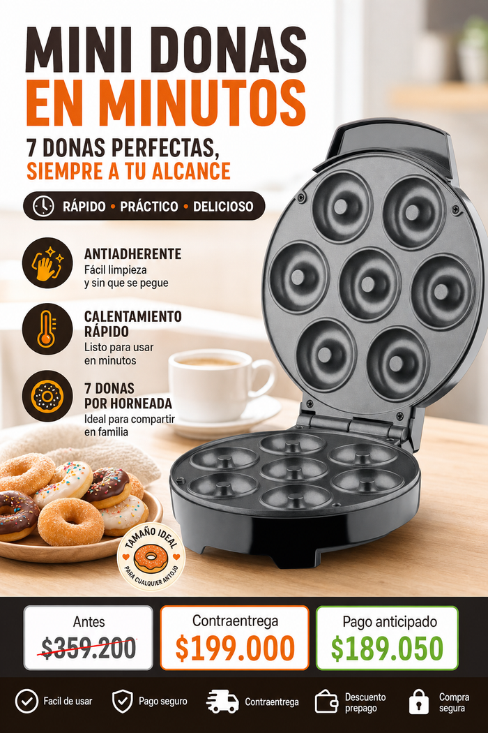 Máquina Mini Donas Rosquillas 7 Donas Mi