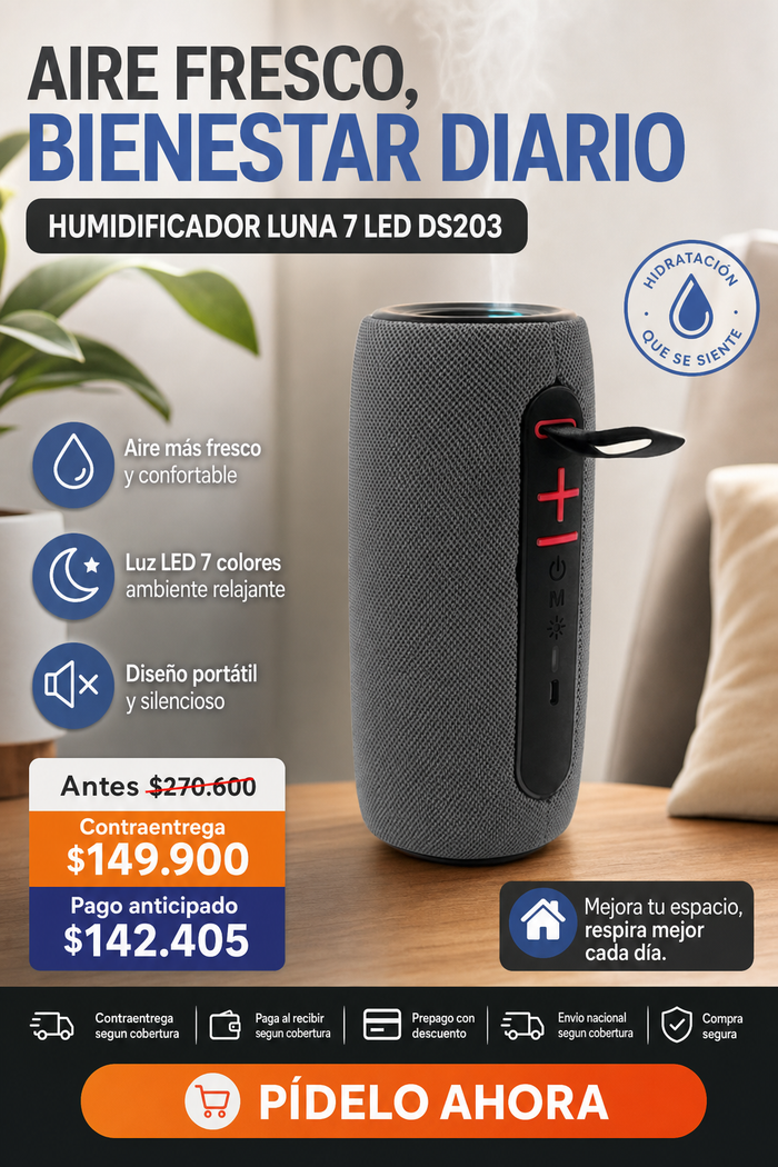 HUMIDIFICADOR LUNA 7 LED DS203 2