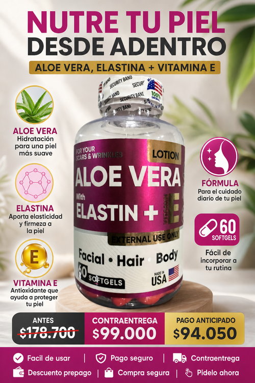 Aloe Vera y Elastina + vitamina E X 60
