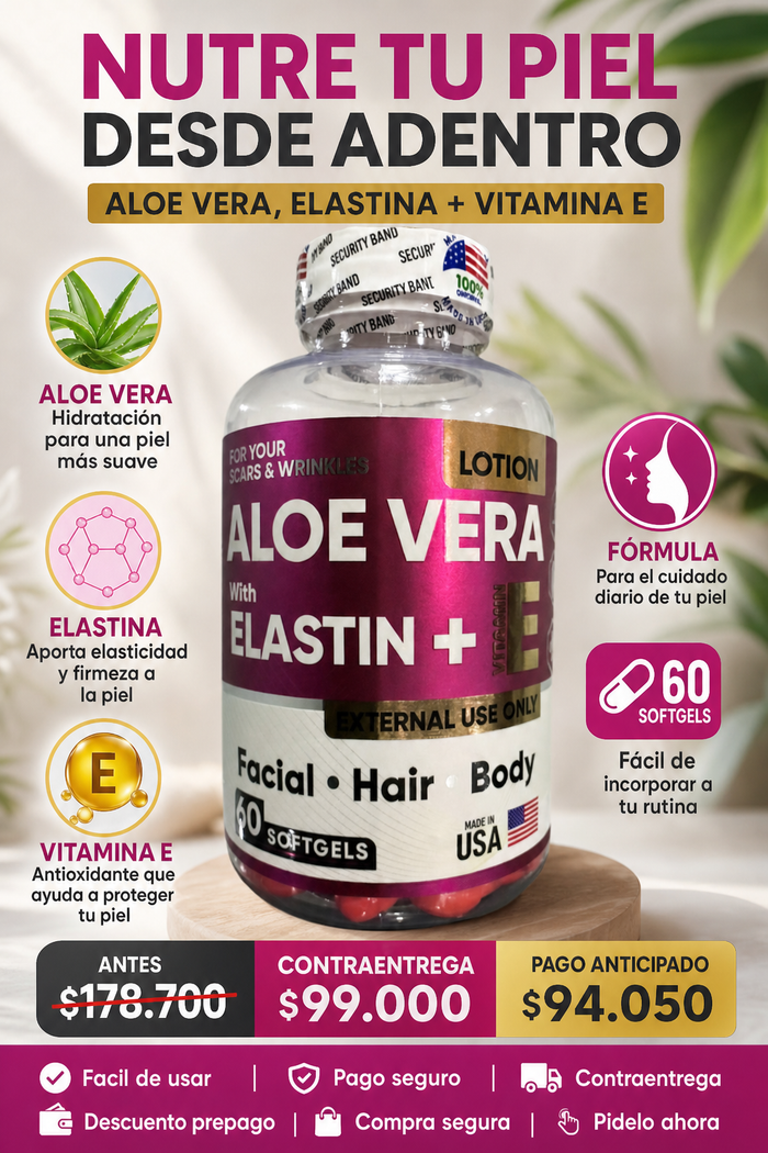 Aloe Vera y Elastina + vitamina E X 60