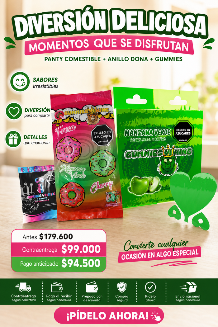 Panty Comestible + Anillo Dona + Gummies 2