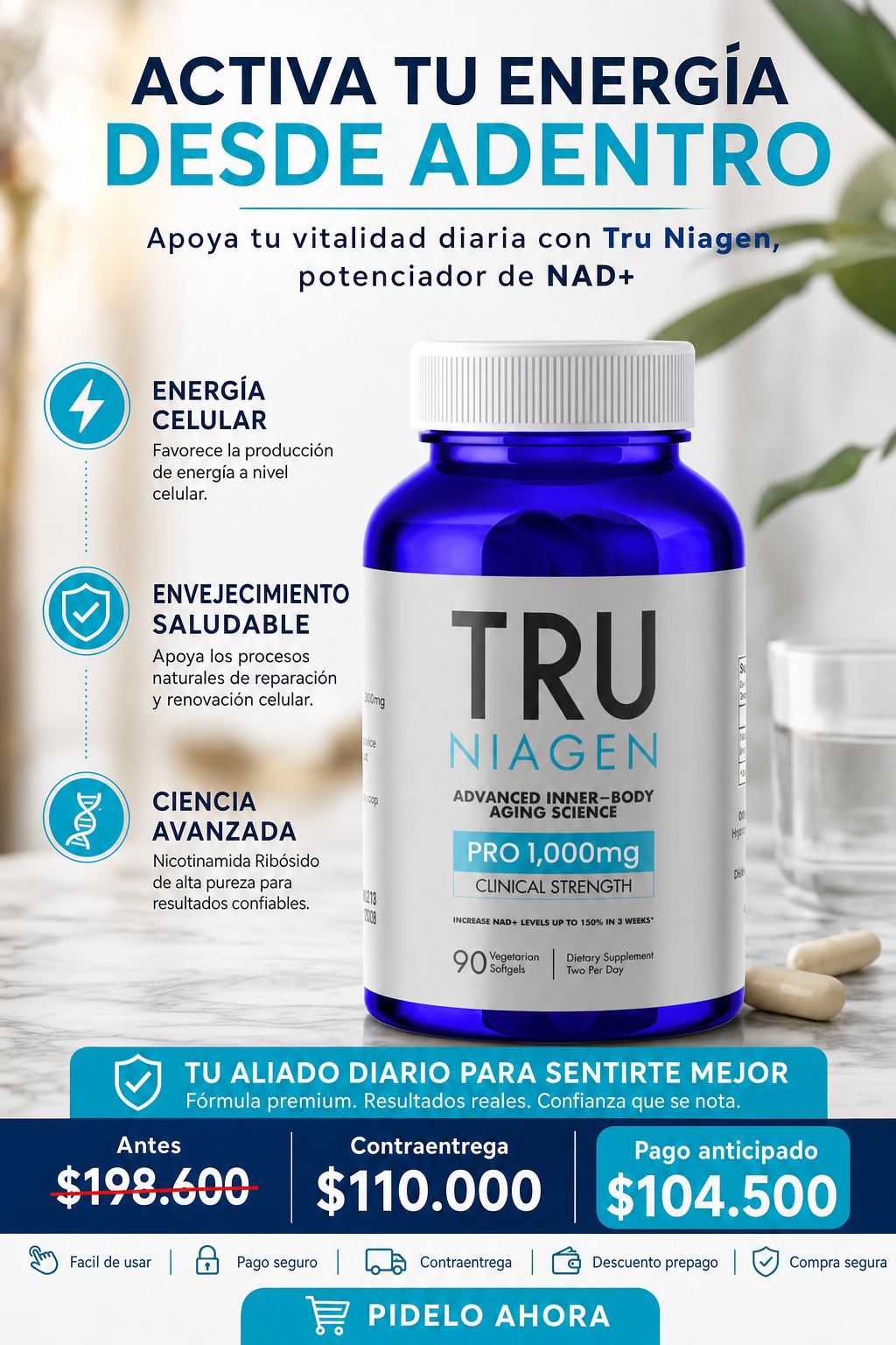 Tru Niagen  Potenciator Nad+ Antienvejec