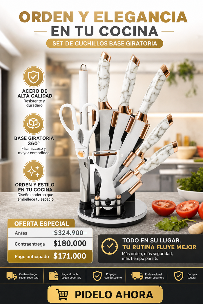 Set De Cuchillos Base Giratoria 3