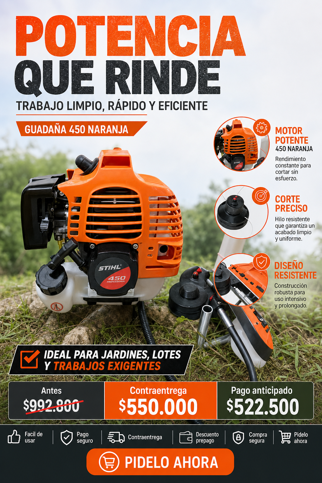 GUADAÑA 450 NARANJA