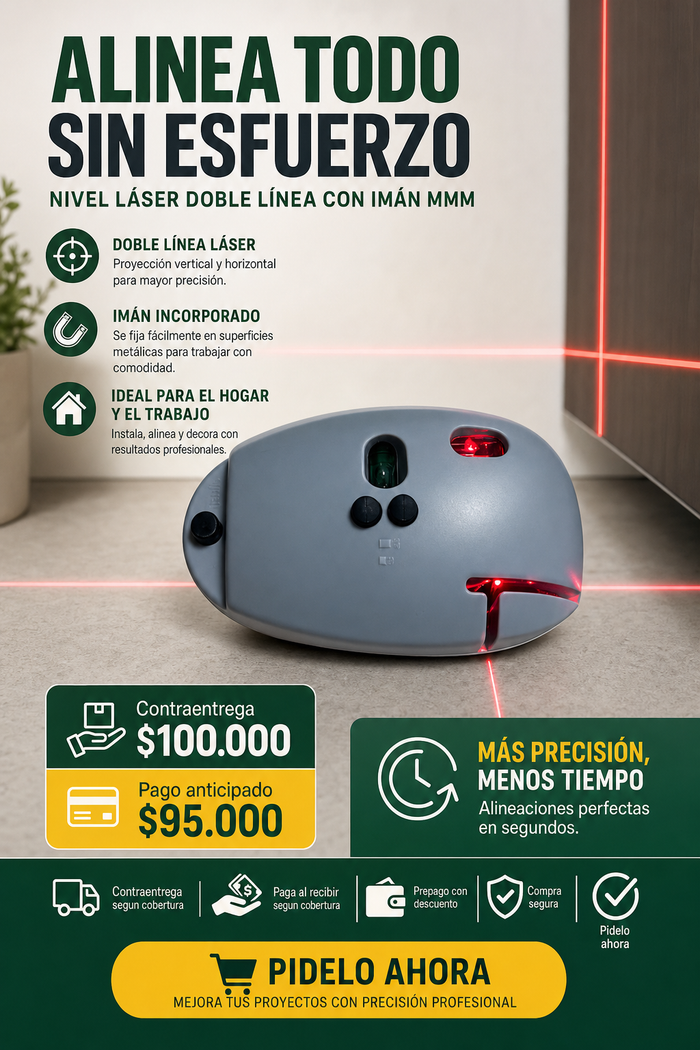 Nivel Laser Doble Linea con Iman MMM 3