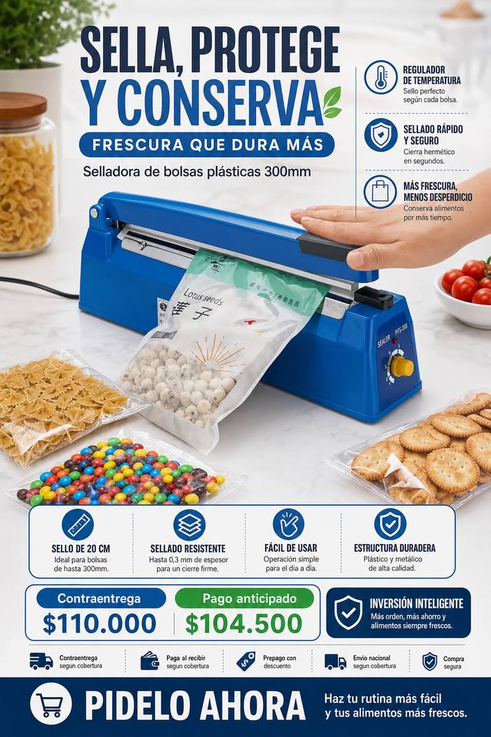 Selladora De Bolsas Plasticas 300mm 3