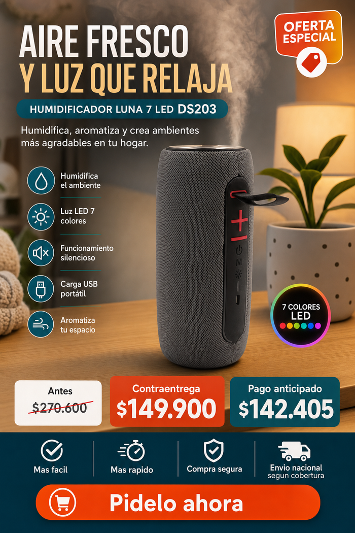 HUMIDIFICADOR LUNA 7 LED DS203