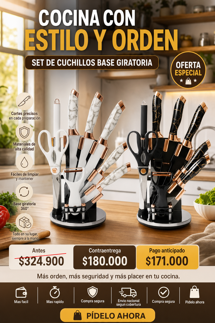 Set De Cuchillos Base Giratoria 2