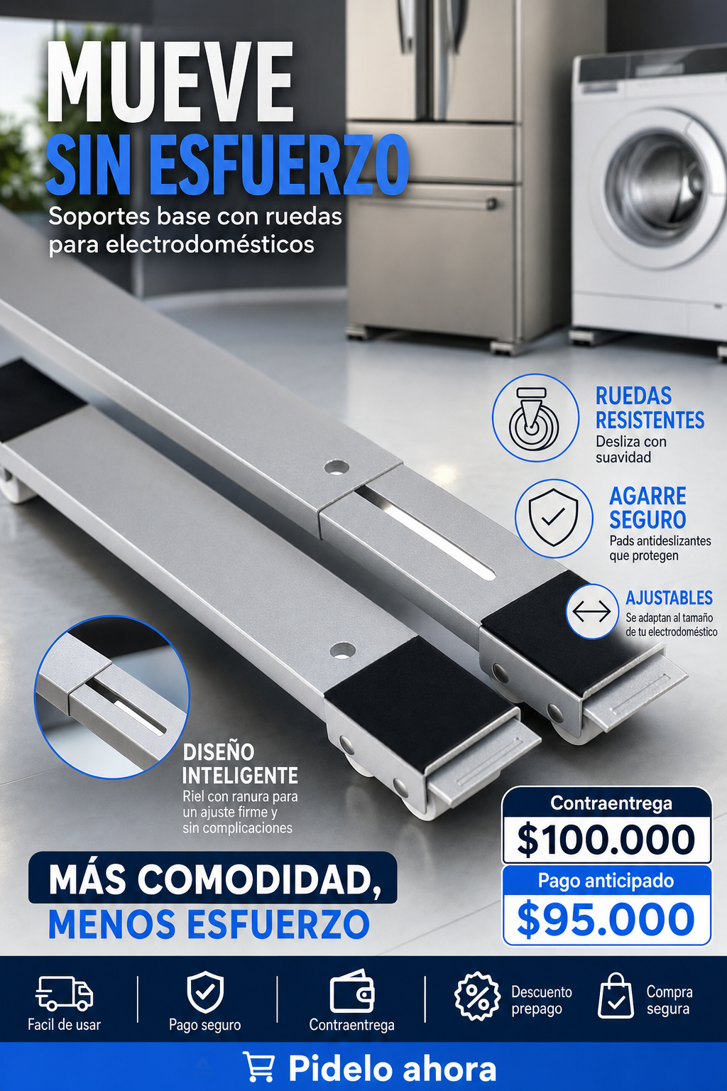 Soportes base con ruedas para electrodom