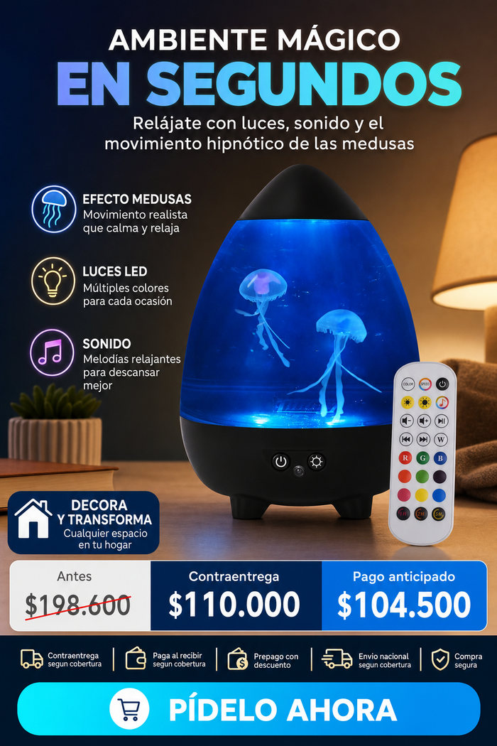 LAMPARA DECORATIVA MEDUSA LUCES Y SONIDO 3